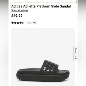 Adidas Adilette Platform. NWT. Size 8